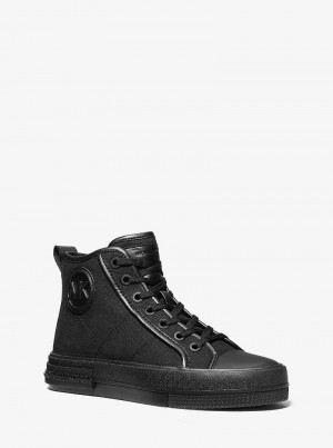 Michaelkors Evy Canvas High-Top Černé | SN-MK27460