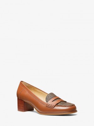 Michaelkors Frances Flex Leather and Logo Hnědé | SN-MK27640
