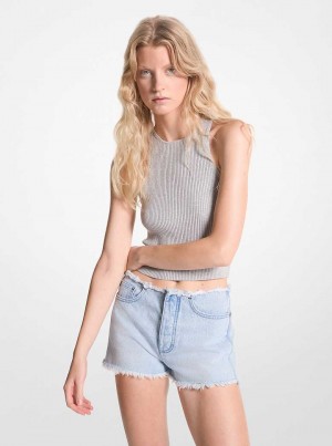 Michaelkors Frayed Denim Blankyt Blankyt Světle Modré | SN-MK26540