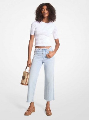 Michaelkors Frayed Denim Cropped Blankyt Blankyt Světle Modré | SN-MK26557