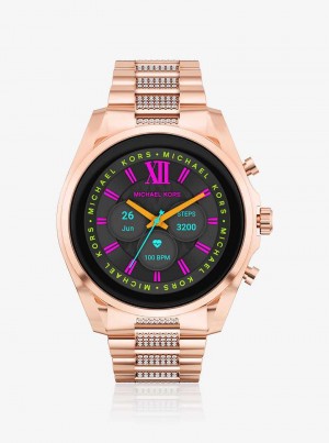 Michaelkors Gen 6 Bradshaw Pavé Rose Gold-Tone Růžové Zlaté | SN-MK28272