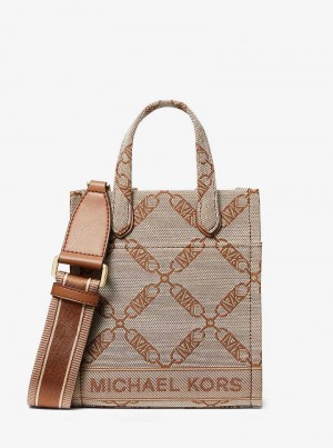Michaelkors Gigi Extra-Small Empire Logo Jacquard Béžový | SN-MK26863