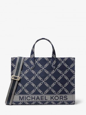 Michaelkors Gigi Large Empire Logo Jacquard Tmavě Blankyt Viacfarebný | SN-MK26799