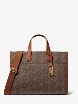 Michaelkors Gigi Large Empire Signature Logo Hnědé | SN-MK26860