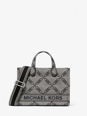 Michaelkors Gigi Small Empire Logo Jacquard Béžový Černé | SN-MK26867
