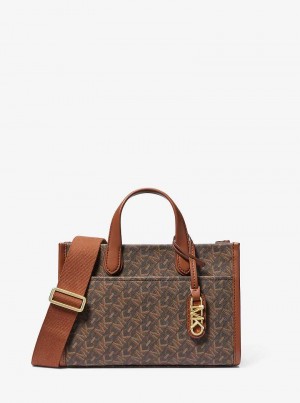 Michaelkors Gigi Small Empire Signature Logo Hnědé | SN-MK27299