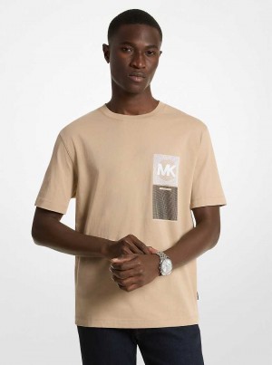 Michaelkors Graphic Logo Cotton Hnědožlutý | SN-MK27936