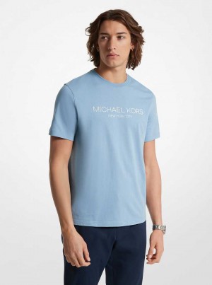 Michaelkors Graphic Logo Cotton Světle Blankyt | SN-MK27971
