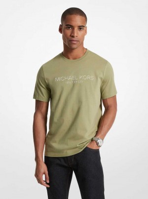 Michaelkors Graphic Logo Cotton Světle Olivy Zelené | SN-MK27994