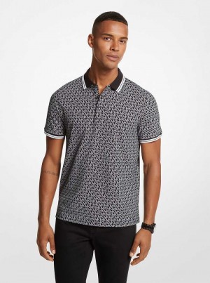 Michaelkors Greenwich Logo Print Cotton Jersey Černé | SN-MK27997