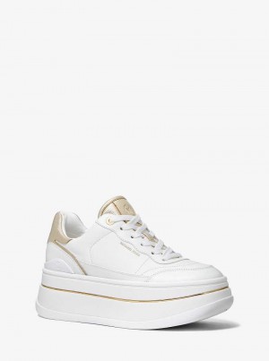 Michaelkors Hayes Leather Platform Zlaté | SN-MK27395