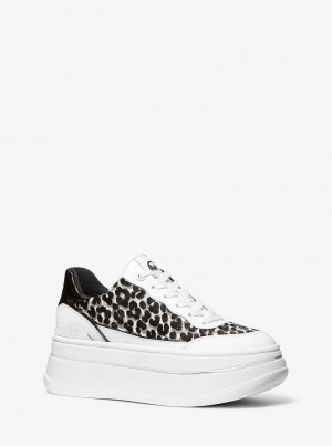 Michaelkors Hayes Leopard Print Calf Hair Platform Černé | SN-MK27392