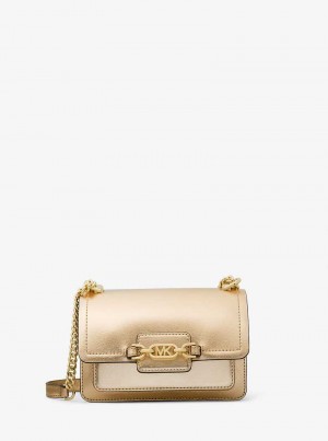 Michaelkors Heather Extra-Small Metallic Leather Zlaté | SN-MK27217