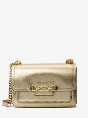 Michaelkors Heather Large Metallic Leather Zlaté | SN-MK27086