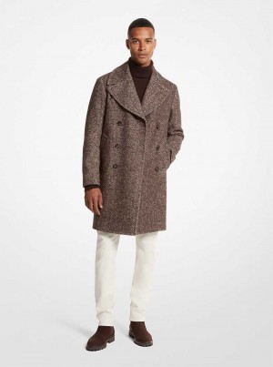 Michaelkors Herringbone Wool Blend Čokolády | SN-MK28072