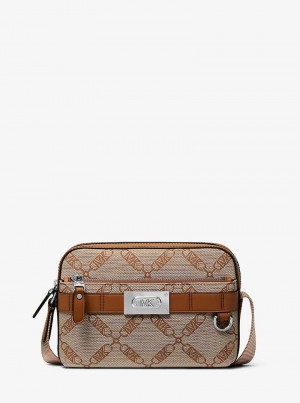 Michaelkors Hudson Empire Logo Jacquard Utility Hnědé | SN-MK28151