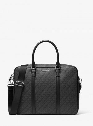 Michaelkors Hudson Logo and Leather Černé | SN-MK28196