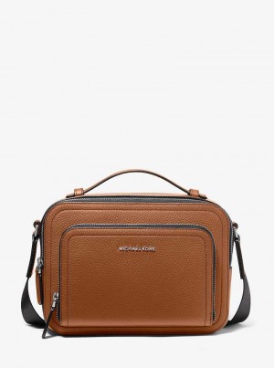 Michaelkors Hudson Pebbled Leather Hnědé | SN-MK28142