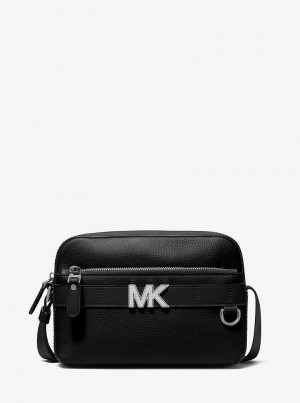 Michaelkors Hudson Pebbled Leather Utility Černé | SN-MK28144