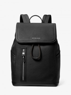 Michaelkors Hudson Pebbled Leather Utility Černé | SN-MK28188