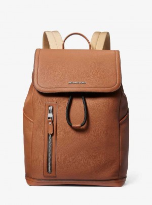 Michaelkors Hudson Pebbled Leather Utility Hnědé | SN-MK28190