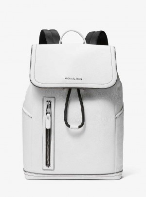 Michaelkors Hudson Pebbled Leather Utility Bílé | SN-MK28191