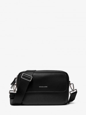 Michaelkors Hudson Pebbled Leather Černé | SN-MK28149