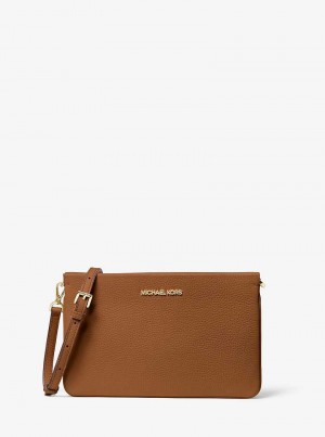 Michaelkors Jet Set Large Pebbled Leather Hnědé | SN-MK27114