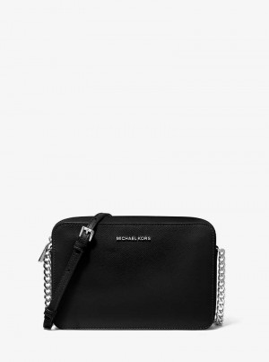 Michaelkors Jet Set Large Saffiano Leather Černé | SN-MK27153