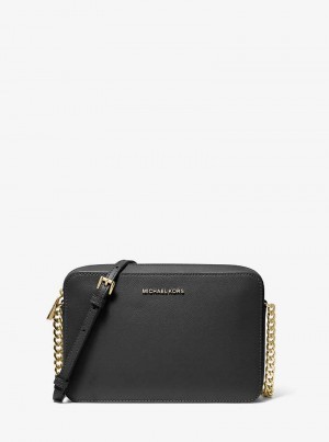 Michaelkors Jet Set Large Saffiano Leather Černé | SN-MK27262