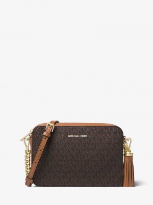 Michaelkors Jet Set Medium Logo Hnědé | SN-MK27160
