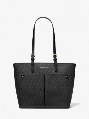 Michaelkors Jet Set Medium Logo Pocket Černé | SN-MK26789