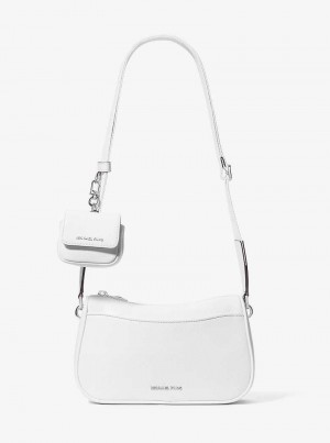 Michaelkors Jet Set Medium Pebbled Leather Bílé | SN-MK27140