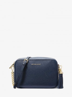 Michaelkors Jet Set Medium Pebbled Leather Tmavě Blankyt | SN-MK27158