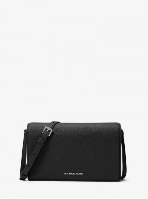 Michaelkors Jet Set Medium Pebbled Leather Černé | SN-MK27191