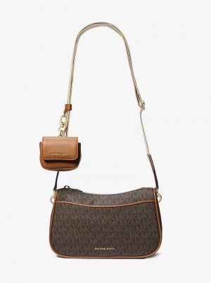 Michaelkors Jet Set Medium Signature Logo Hnědé | SN-MK27214