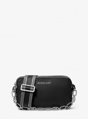 Michaelkors Jet Set Small Pebbled Leather Double-Zip Černé | SN-MK27208