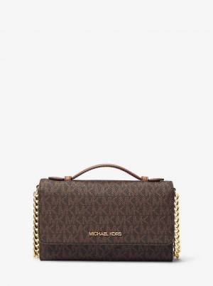Michaelkors Jet Set Travel Medium Logo Hnědé | SN-MK27121
