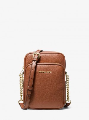 Michaelkors Jet Set Travel Medium Pebbled Leather Hnědé | SN-MK27258