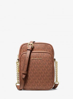 Michaelkors Jet Set Travel Medium Signature Logo Hnědé | SN-MK27235