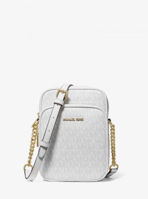 Michaelkors Jet Set Travel Medium Signature Logo Bílé | SN-MK27236