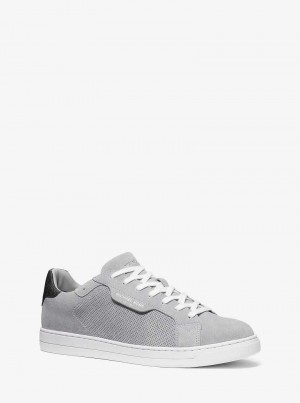 Michaelkors Keating Perforated Suede Šedé | SN-MK28246