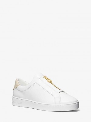 Michaelkors Keaton Leather Zip-Up Zlaté | SN-MK27408