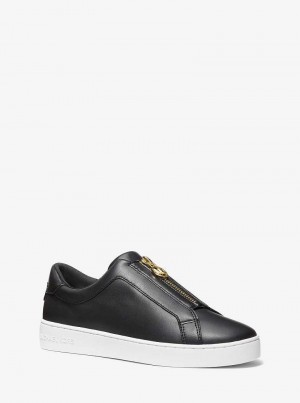 Michaelkors Keaton Leather Zip-Up Černé | SN-MK27427