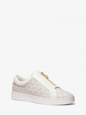 Michaelkors Keaton Signature Logo Zip-Up Světle Žluté | SN-MK27466