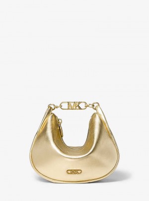 Michaelkors Kendall Small Metallic Leather Zlaté | SN-MK27100