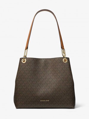 Michaelkors Kensington Large Signature Logo Hnědé | SN-MK27019