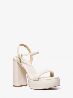Michaelkors Laci Leather Platform Krém | SN-MK27549