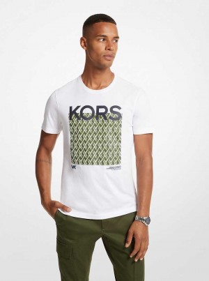 Michaelkors Lattice Logo Cotton Bílé | SN-MK28006