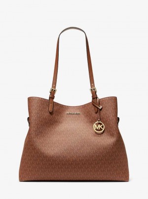 Michaelkors Lenox Large Signature Logo Hnědé | SN-MK26911